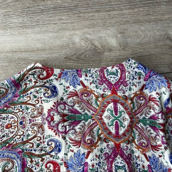 Papillon Boho Jewelled Paisley  Print Tunic Blouse M - Picture 13 of 16